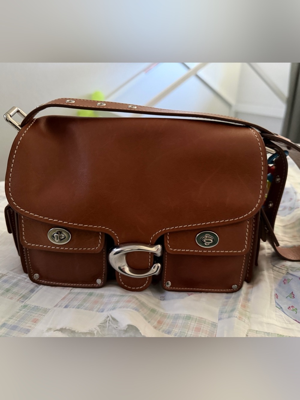 Coach Cargo Turnlock Soft Tabby Shoulder Bag with Silver Hardware